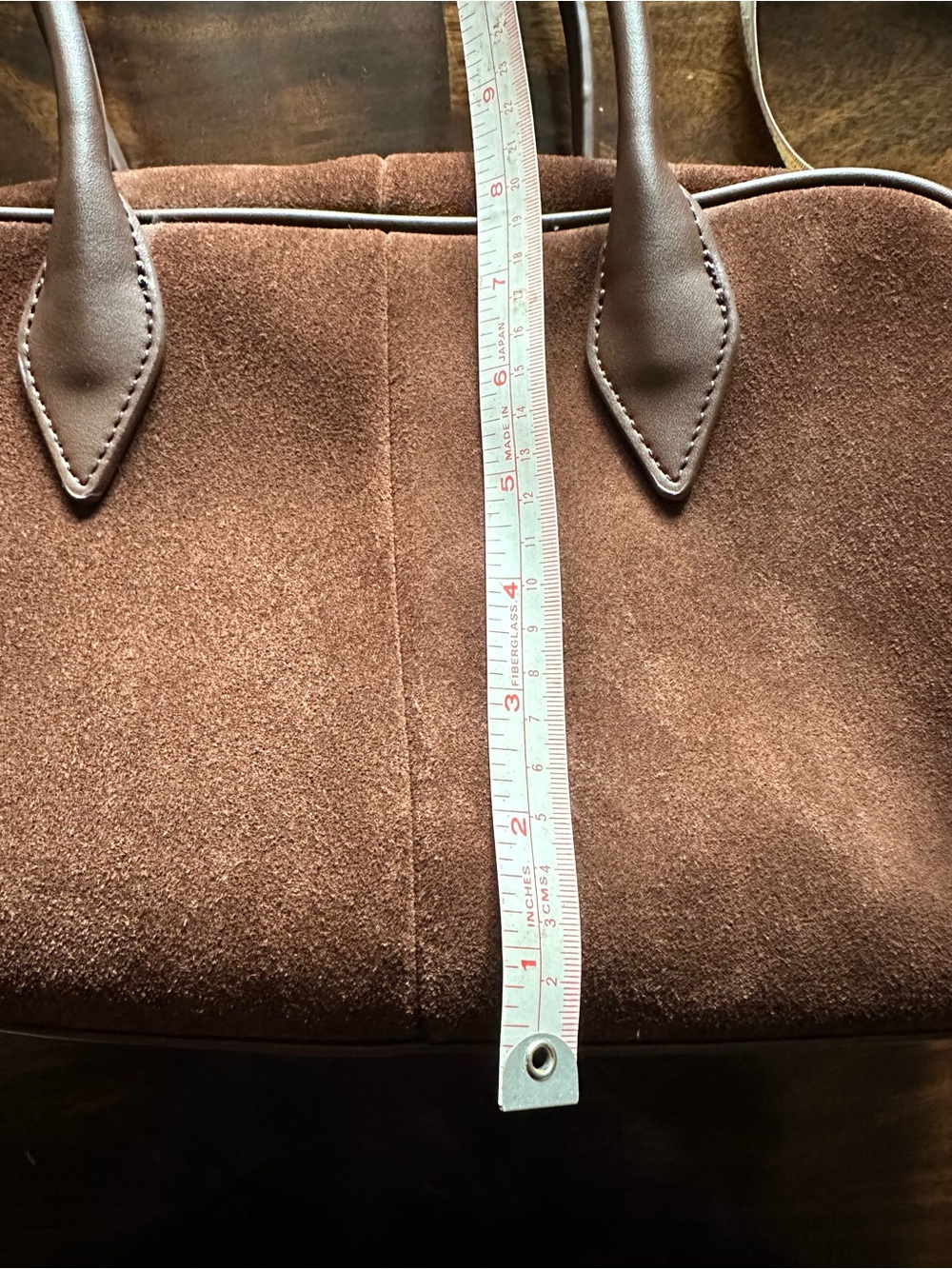 Classic Brown Suede Women's Shoulder Bag - Elegant Everyday Tote - Picture 11 of 11